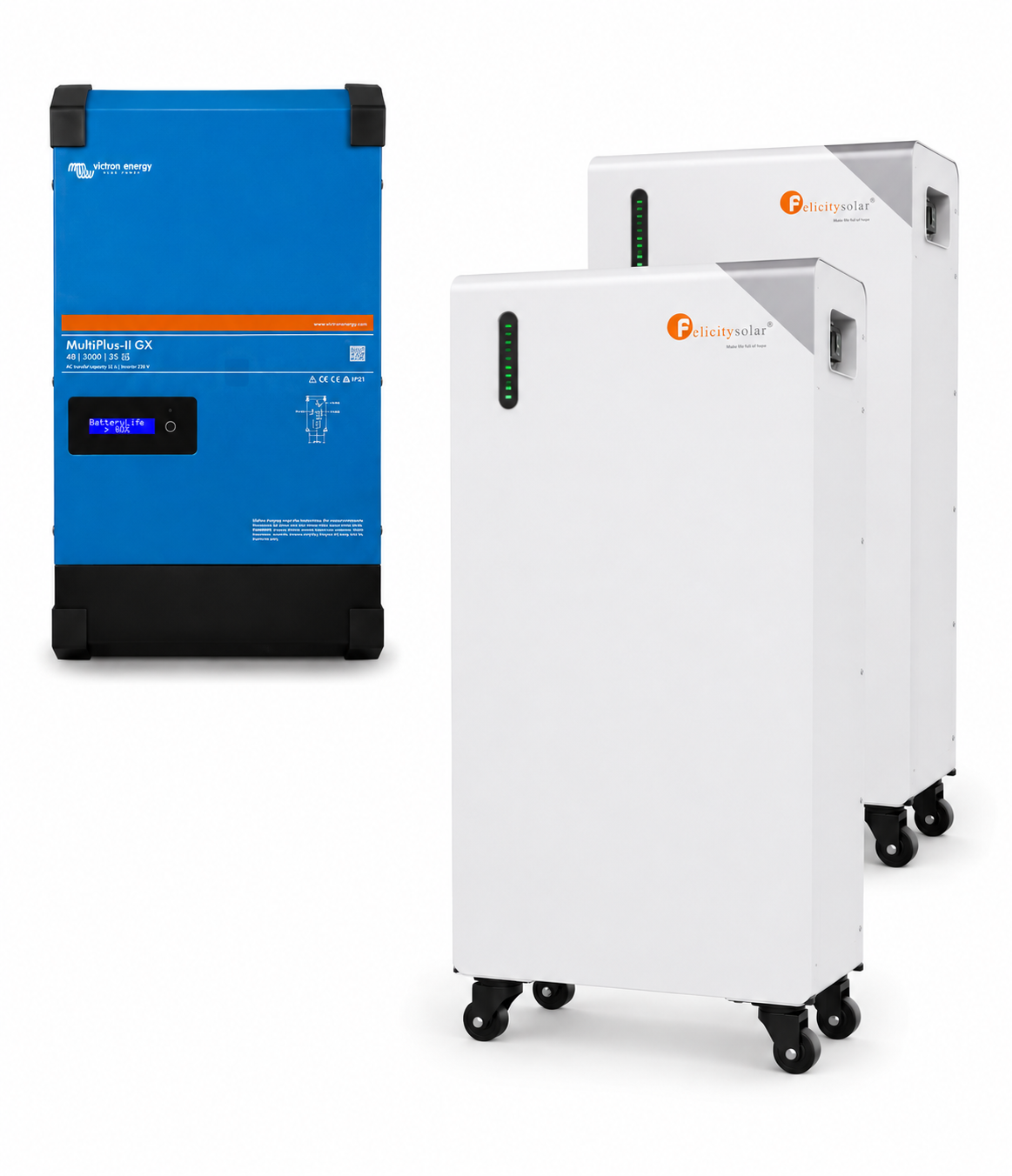SAI respaldo esencial con inversor Multiplus II y baterías Felicity 16 kWh